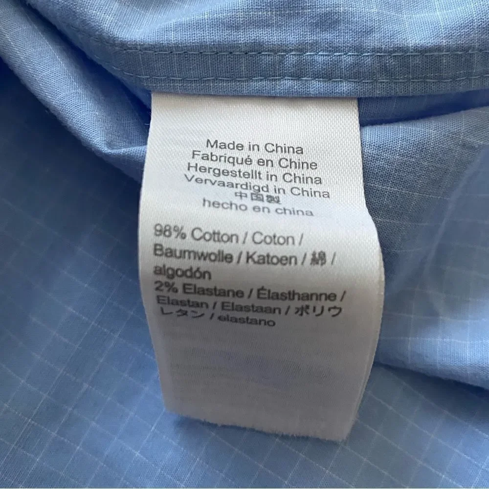 J. Crew Flex Wrinkle Free Button Down Dress Shirt Blue Mens‎ Size Medium